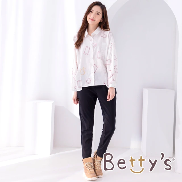 【betty’s 貝蒂思】素面小直筒西裝褲(黑色)