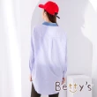 【betty’s 貝蒂思】牛仔領繡線長板襯衫(淺藍)
