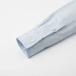 【ROBERTA 諾貝達】進口素材 台灣製 休閒百搭 純棉緹花條紋長袖襯衫(藍色)