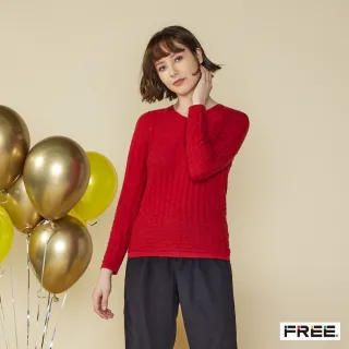 【FREE】V領針織羊絨衫(紅色/卡其)