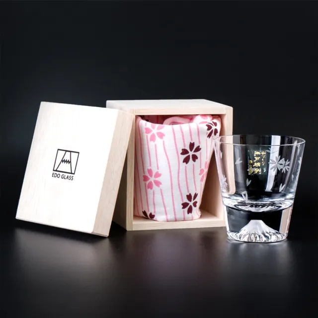 【田島硝子】日本手工吹製富士山杯 mini櫻花款 威士忌杯 酒杯 玻璃杯 隨飲料變色(TG20-015-MRS)