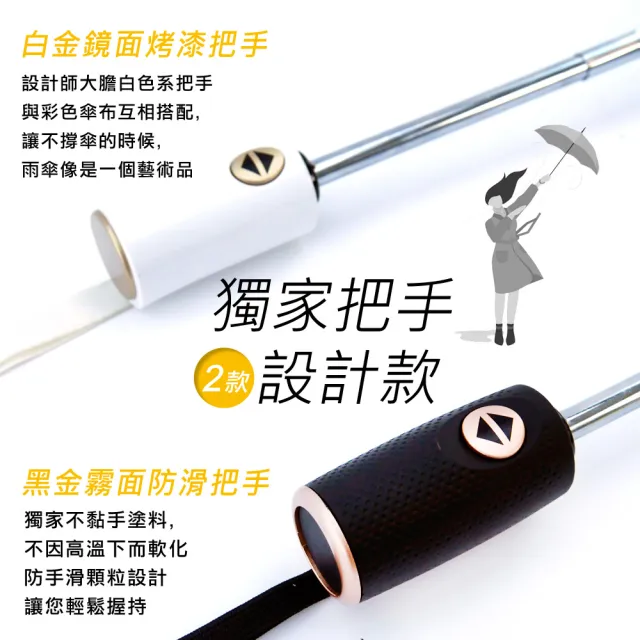 【好傘王】電光黑膠降溫反向自動傘(買1送1/反向傘/防曬/降溫/自動傘/摺疊傘/反向自動雨傘/反光條)