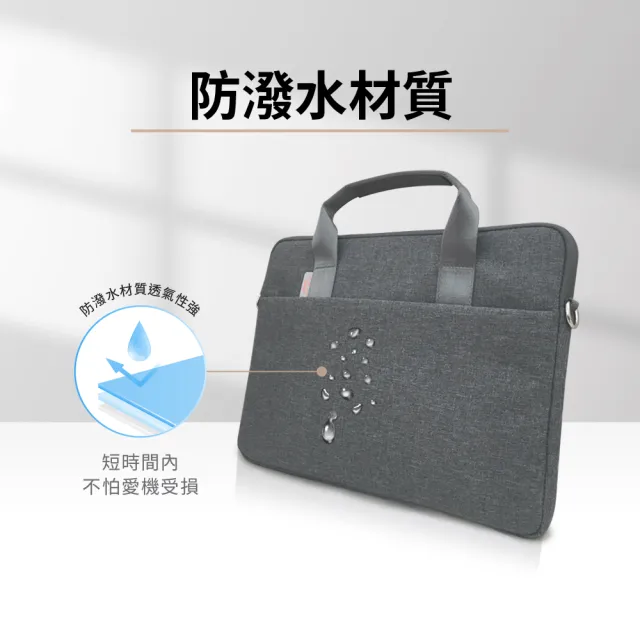 【WiWU】極簡時尚多口袋14吋MacBook筆電包(肩背/側背/斜背 灰色)