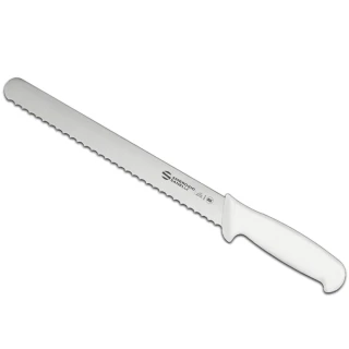 【SANELLI 山里尼】SUPRA系列 鋸齒麵包刀 24CM 牛奶白色 吐司刀(158年歷史、義大利工藝美學文化必備)