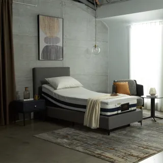 【H&D 東稻家居】MANDEL曼德爾機能3尺單人電動床3件組-專用床墊+電動床架+床框(電動床 乳膠獨立筒 單人床)