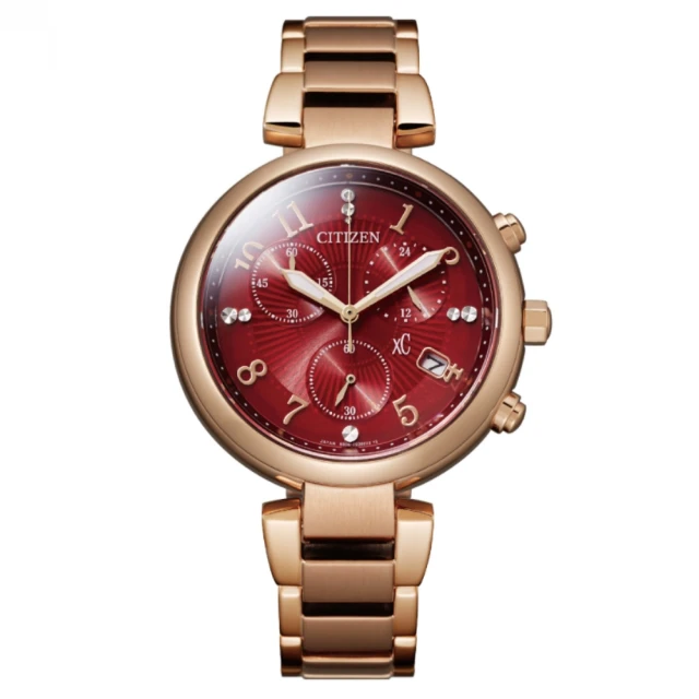 【CITIZEN 星辰】亞洲限定款 xC系列 玫瑰金 光動能時尚計時腕錶 禮物推薦 畢業禮物(FB1453-55W)