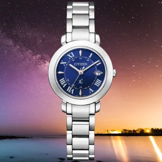【CITIZEN 星辰】xC系列 鈦金屬 萬年曆 電波對時光動能腕錶 禮物推薦 畢業禮物(ES9440-51L)