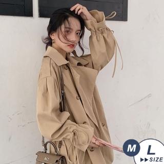 【LANNI 藍尼】★小個子寬鬆工裝風衣外套(短款外套/薄外套)
