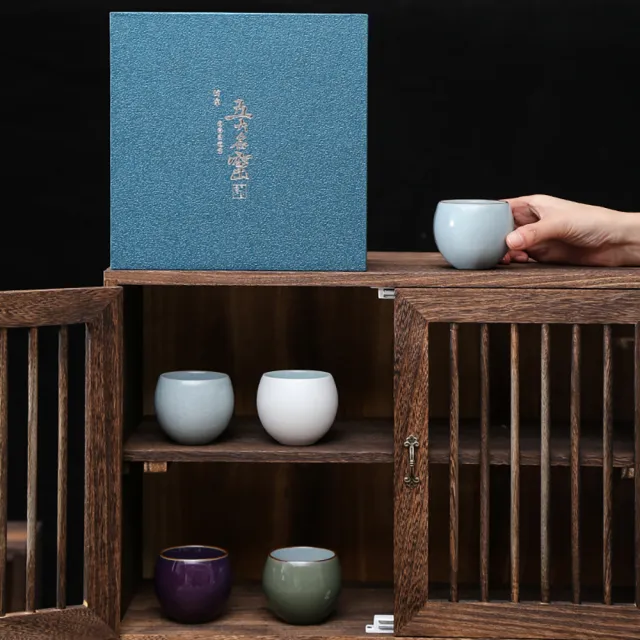 美味好伙伴】仿宋五大名窯茶杯禮盒(杯子茶具茶壺汝窯鈞窯官窯定窯哥窯