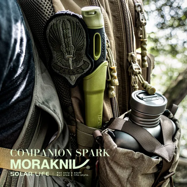 【MORAKNIV】不鏽鋼直刀 附打火石 Companion Spark(戶外直刀 求生野營刀 多功能露營刀 登山直刀 莫拉刀)