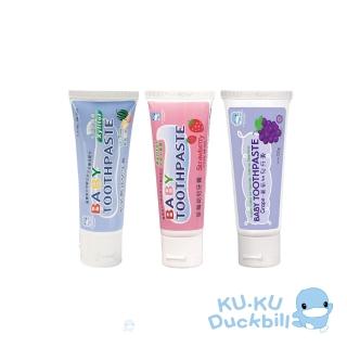 【KU.KU. 酷咕鴨】幼兒牙膏50gX3入(水果/草莓/葡萄)