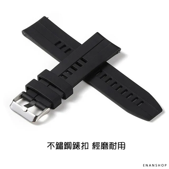 【ENANSHOP 惡南宅急店】黑色矽膠錶帶 不鏽鋼錶扣 手錶零件 男女皆可 耐用耐磨 錶帶-0654F