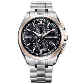 【CITIZEN 星辰】GENTS 三眼計時電波鈦金屬光動能男錶/41.5mm(AT8047-58E)