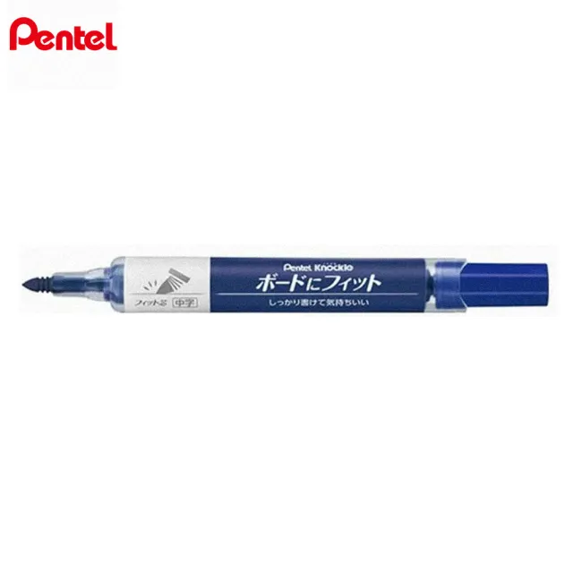 【Pentel 飛龍】彈力後壓白板筆 細~中字(2支1包)