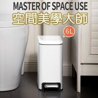 【ROYALLIN 蘿林嚴選】簡約大容量不銹鋼垃圾桶(6L 內桶PP塑膠)