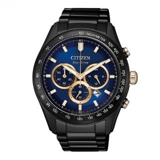 【CITIZEN 星辰】Chronograph系列 型男必備 光動能三眼計時腕錶 禮物 推薦(CA4458-88L)