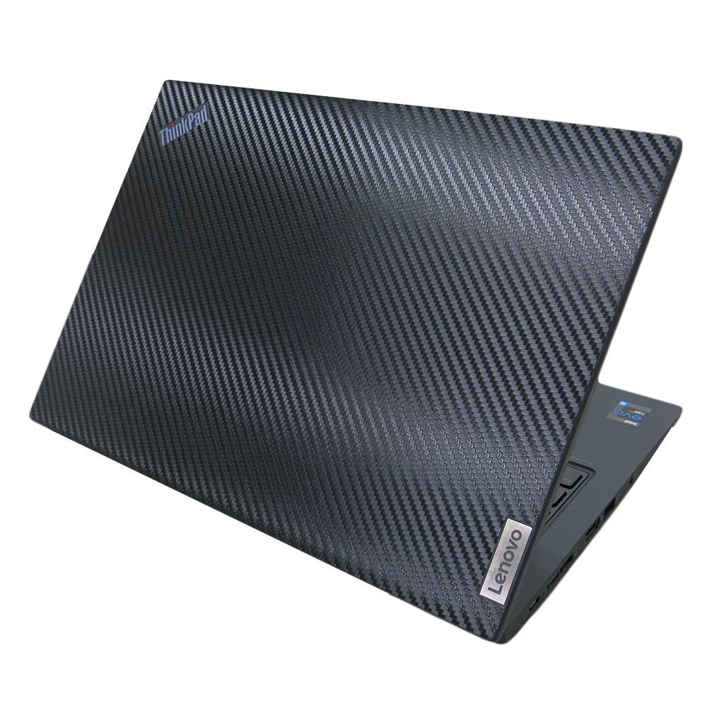 【Ezstick】Lenovo ThinkPad X13 Gen2 2代 黑色卡夢紋機身貼(含上蓋貼、鍵盤週圍貼、底部貼 共三張)