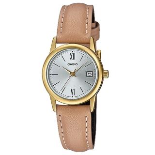 【CASIO 卡西歐】指標錶 皮革錶帶 生活防水 礦物玻璃(LTP-V002GL-7B3)