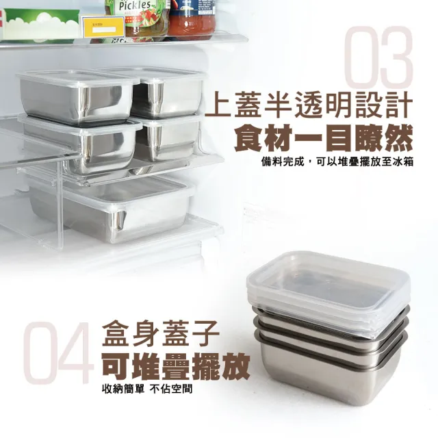 【Arnest】日本製 疊疊樂系列 1/2深型不鏽鋼保鮮盒六件組(耐高溫 烤箱適用)