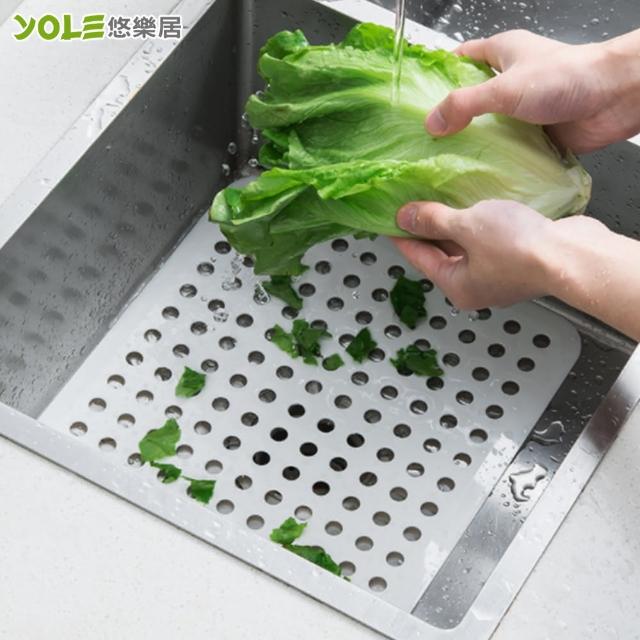 【YOLE 悠樂居】日本SANADA廚房多功能水槽瀝水墊-2片(流理台水槽墊 過濾網 防堵塞)