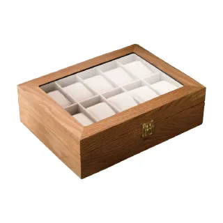 【ALL TIME 完全計時】木盒14-木H10Y(麥穗橙實木紋10只入手錶收藏錶盒)