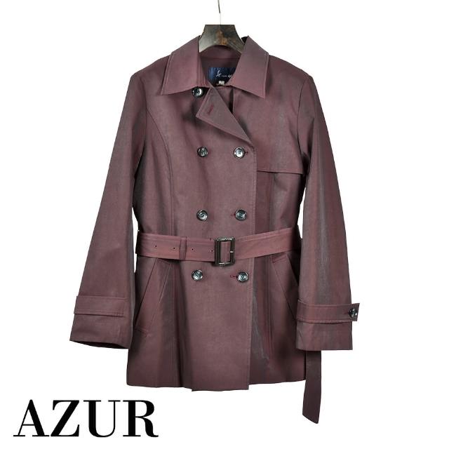 【AZUR】復古雙排釦綁腰風衣