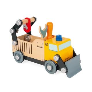 【法國Janod】小木匠創意玩-工程卡車(兒童玩具 車子玩具)
