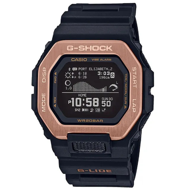 【CASIO 卡西歐】G-SHOCK G-LIDE 智能藍牙多功能衝浪電子錶 畢業禮物(GBX-100NS-4)