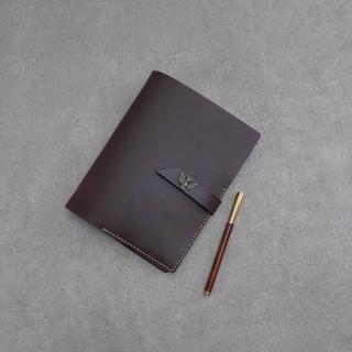 【Be Two】筆記本 深咖色牛皮 皮革手札 A5 活頁紙 真皮手帳 記事本 客製燙金(設計師手縫 臺灣設計製造)