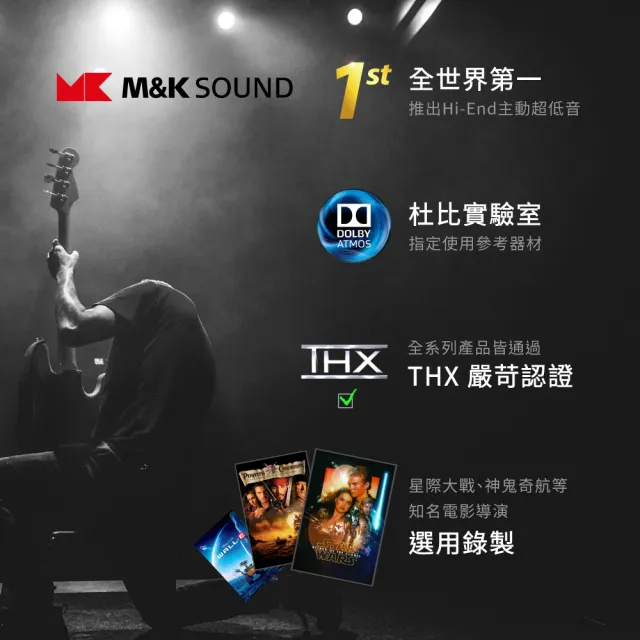 【M&K SOUND丹麥】12吋雙推挽主動式超重低音喇叭(X12-支 MK)