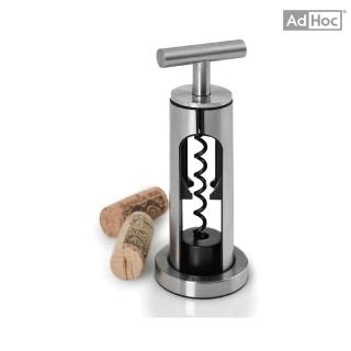 【AdHoc】不鏽鋼螺旋式開酒器 含座(紅白酒開瓶器)