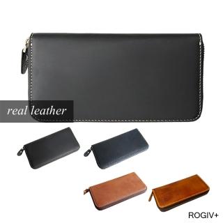 【ROGIV+】瘋馬皮皮革長夾 男用長夾 真皮長夾 中性長夾 R615(皮革長夾 真皮長夾)