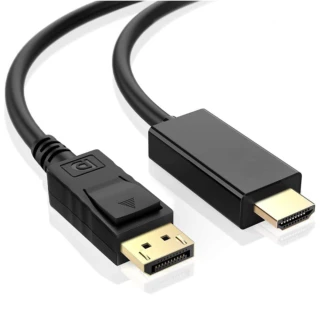 【UniSync】DisplayPort公轉HDMI公高畫質影像轉接線 黑/1.8M