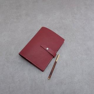 【Be Two】筆記本 紅色牛皮 皮革手札 A5 活頁紙 真皮手帳 記事本 客製燙金(設計師手縫 臺灣設計製造)
