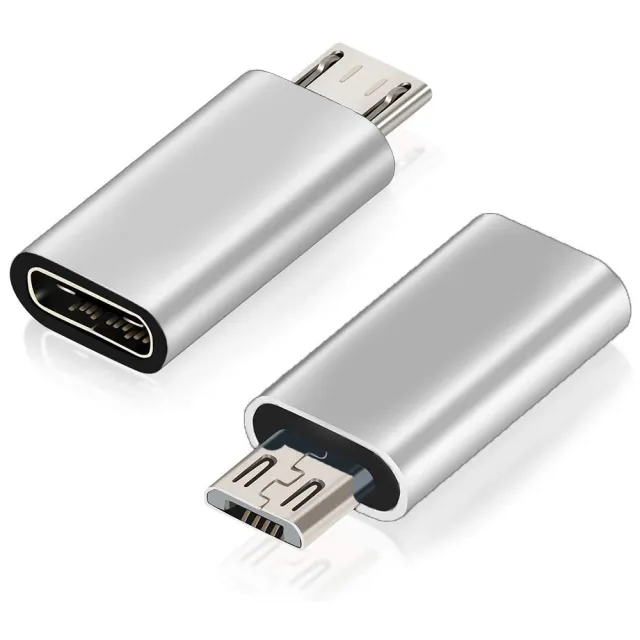 【UniSync】USB3.1/Type-C母轉Micro USB公OTG鋁合金轉接頭 2入