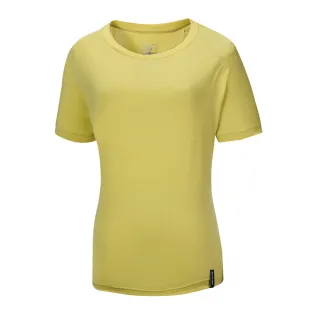 【Mountneer 山林】女 透氣排汗抗UV連袖上衣-黃色 41P06-56(圓領上衣/休閒上衣/吸濕排汗/戶外運動)