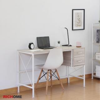 【RICHOME】奈特120CM北歐風雙抽屜工作桌/電腦桌/辦公桌/書桌(時尚白色款)