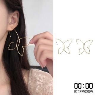 【00:00】韓國設計氣質簡約線條蝴蝶造型耳環