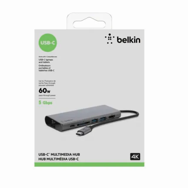 【BELKIN】F4U092btSGY 6合1 type-C☆ HUB集線器(多媒體集線器)