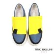 【TINO BELLINI 貝里尼】潮流元素撞色造型厚底休閒鞋FCO0011(牛仔藍)