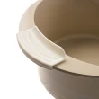 【HOLA】陶瓷不沾導磁雙耳湯鍋3件組附矽膠隔熱套含蒸隔-白