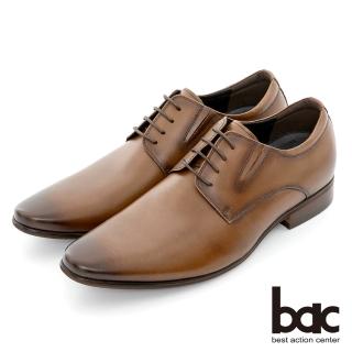 【bac】自信風采 極簡風格真皮紳士鞋(紅棕)