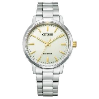 【CITIZEN 星辰】都市極簡光動能時尚男錶-銀x金/38mm 母親節限定(BJ6541-58P)