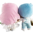 【小禮堂】雙子星 絨毛玩偶組 結婚娃娃 婚禮娃娃 中型玩偶 透明盒裝 《2入 粉藍婚紗》