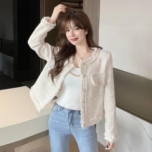 【BBHONEY】氣質小香風百搭休閒西裝外套(網美必備款)