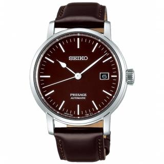 【SEIKO 精工】Presage 現代極簡琺瑯工藝機械錶-咖啡/39.9mm(SPB115J1/6R35-00F0B)