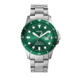 【FOSSIL】日期三針不鏽鋼腕錶-綠(FS5670)