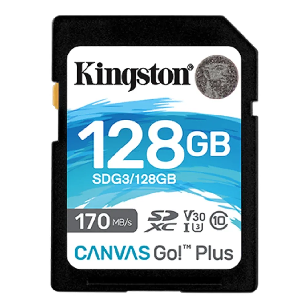 【Kingston 金士頓】Canvas GO! Plus SDXC UHS-I U3 V30 C10 128GB 記憶卡(★SDG3/128GB)