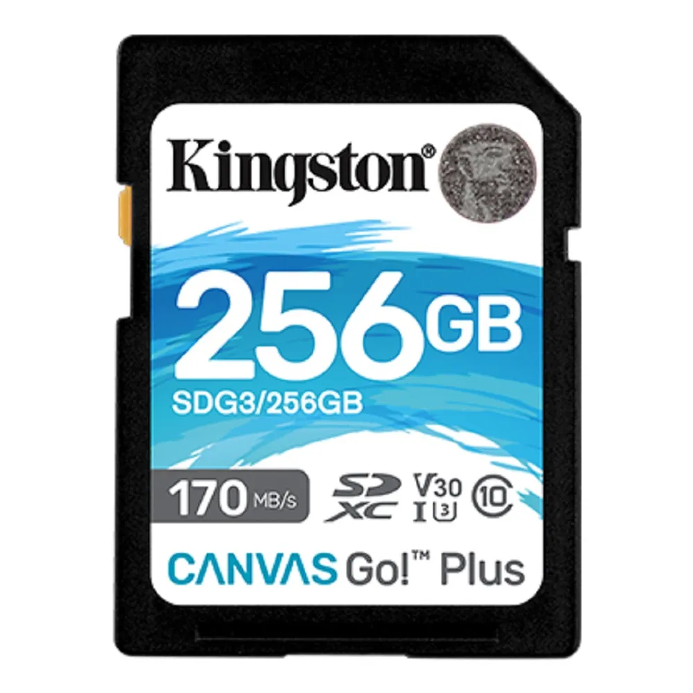 【Kingston 金士頓】Canvas GO! Plus SDXC UHS-I U3 V30 C10 256GB 記憶卡(★SDG3/256GB)