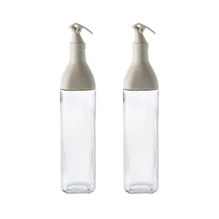 【優廚寶】玻璃油瓶酒醋瓶開合蓋500ml/香油瓶/醬油瓶(2入組 500ml+500ml)